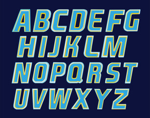 Layered alphabet letters font