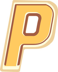 Layered alphabet letter p