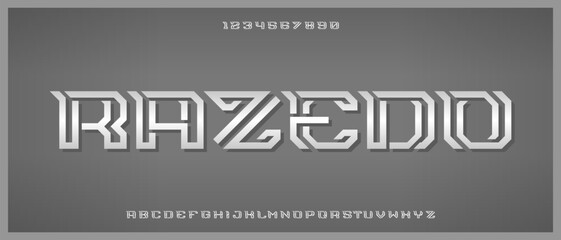 Modern display creative alphabet with urban style template
