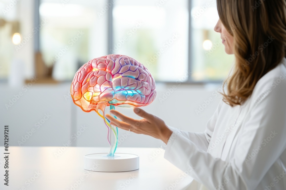 Poster abstract brain. background with selective focus and copy space