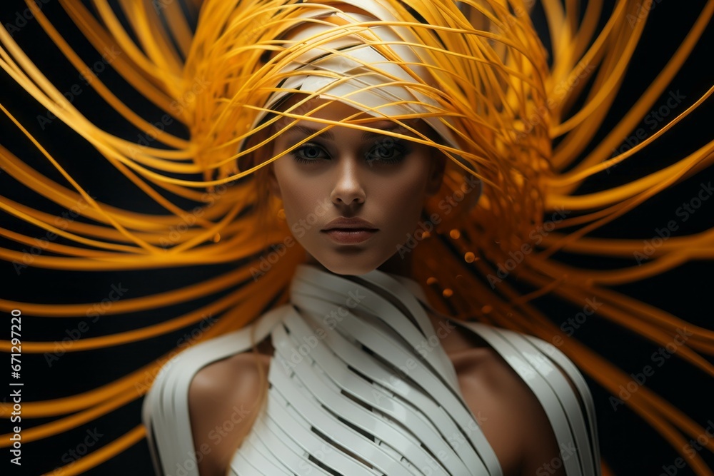 Poster top model of fashion and style, reference to retro. background with selective focus and copy space