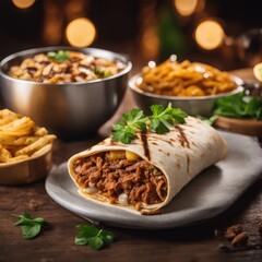 Authentic Shawarma Delights, sandwich, food photography, 