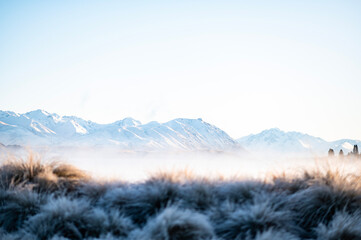 Winter in New Zealand with Snowy Mountains