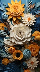Mosaic sunflower UHD wallpaper