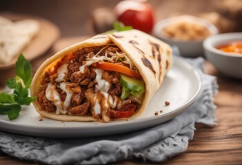Authentic Shawarma Delights, sandwich, food photography, 