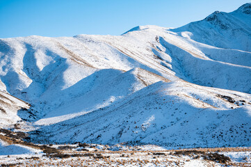 Winter in New Zealand with Snowy Hills