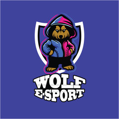 VECTOR GRAPHIC WOLF LOGO FOR E-SPORT