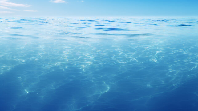 A view of the ocean from the bottom of the water