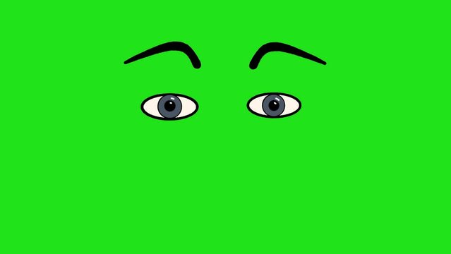 Green Screen Blue Rolling Eyes Animation, suitable for use in video editing and graphic design projects