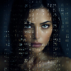 woman, beauty, intelligence, look, numbers, mathematics, science, concentration, focus, interest, challenge, analysis, logical thinking, precision, calculations, equations,