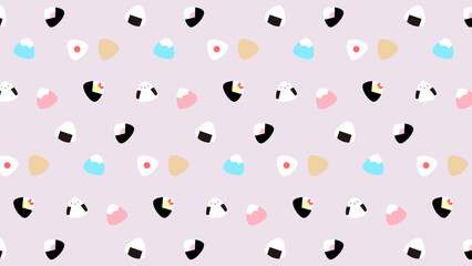 かわいいおにぎりパターン背景
