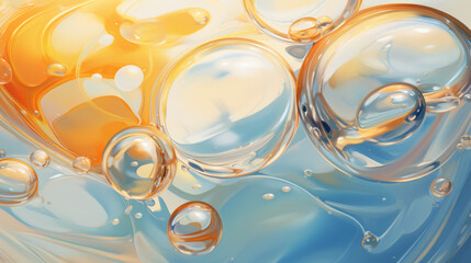 A close up of water bubbles on a surface - obrazy, fototapety, plakaty