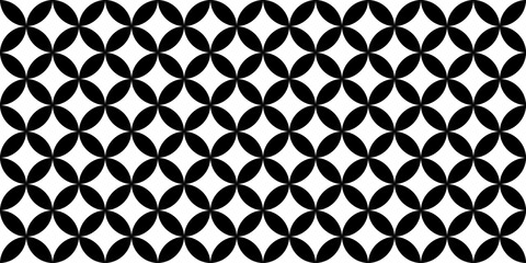 Simple geometric seamless pattern with black petals and white rhombus, vector © iuliia_n
