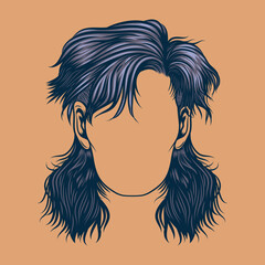 enhanced detailing of the mullet hair