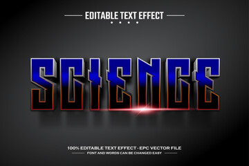 Science 3D editable text effect template