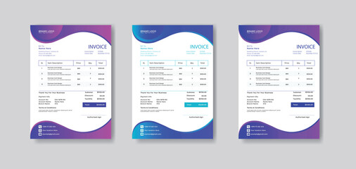 Vector corporate business professional flat design sales invoice design template for your business