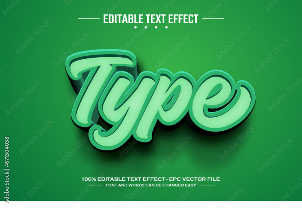 Poster type 3d editable text effect template