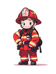 little firefighter character, Generative AI