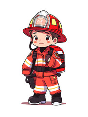 little firefighter character, Generative AI