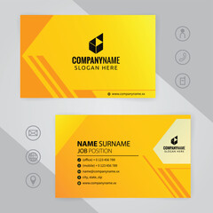 Set of yellow and black Modern Corporate Business Card Design Templates, vector eps 10