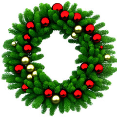 Fototapeta na wymiar Isolated greenery festive holiday wreath