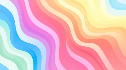 Foto op Canvas Abstract background of rainbow groovy Wavy Line desi © Jodie