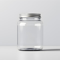 Transparent glass jar mockup