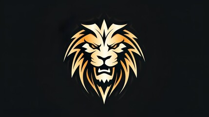 angry golden lion head mascot logo vector illustrati