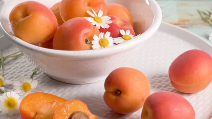 Delicious ripe apricots