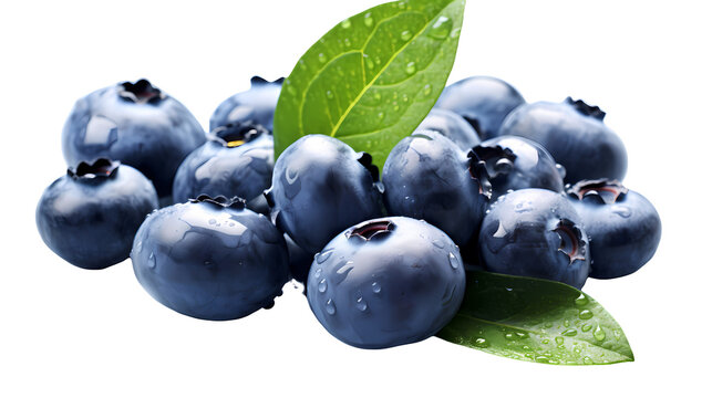 Blueberries on transparent background