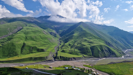 Xinaliq, an ancient village on the UNESCO list in the Azerbaijani part of the Caucasus, inhabited...