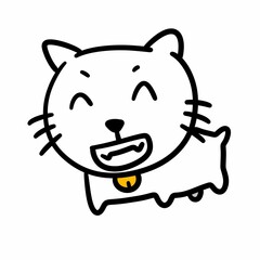 line drawing cartoon funny cat