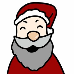 santa claus face cartoon on white background