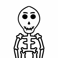 human skeleton with halloween head illustration design