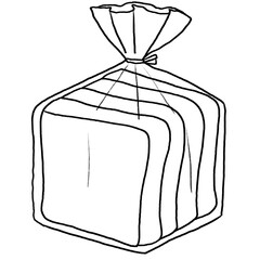 袋に入った食パンのイラスト