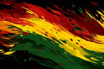 Black History Month or Juneteenth wallpaper, painted background in red, yellow and green