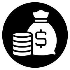 money bag glyph icon