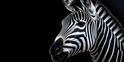 zebra head close up Generative Ai