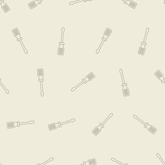 Screwdriver line art seamless pattern. Suitable for backgrounds, wallpapers, fabrics, textiles, wrapping papers, printed materials, and many more.