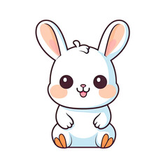 Illustration cute rabbit design character AI Generative
