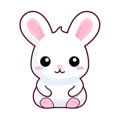 Obraz na płótnie Canvas Illustration cute rabbit design character AI Generative