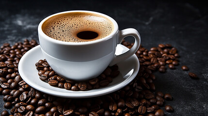 Obraz premium cup of coffee HD 8K wallpaper Stock Photographic Image 