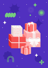 Vector illustration of gift boxes.