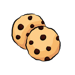 chocolate cookie, cookie isolated on white, cookies vector