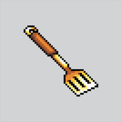 Pixel art illustration Spatula. Pixelated Spatula. Kitchen Spatula pixelated for the pixel art game and icon for website and video game. old school retro.