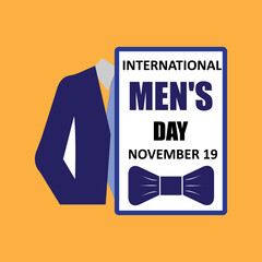  International Mens Day Poster Design illustration flat trendy style illustration for for banner, flyers, stickers, Card, etc..eps
