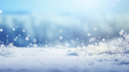 Fototapeta premium Christmas abstract background with snowflakes