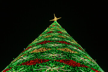 Christmas tree made of light bulbs