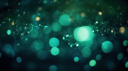 Abstract dark green bokeh Christmas background