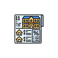 real estate price list vector icon. real estate icon outline style. perfect use for logo, presentation, website, and more. simple modern icon design line style